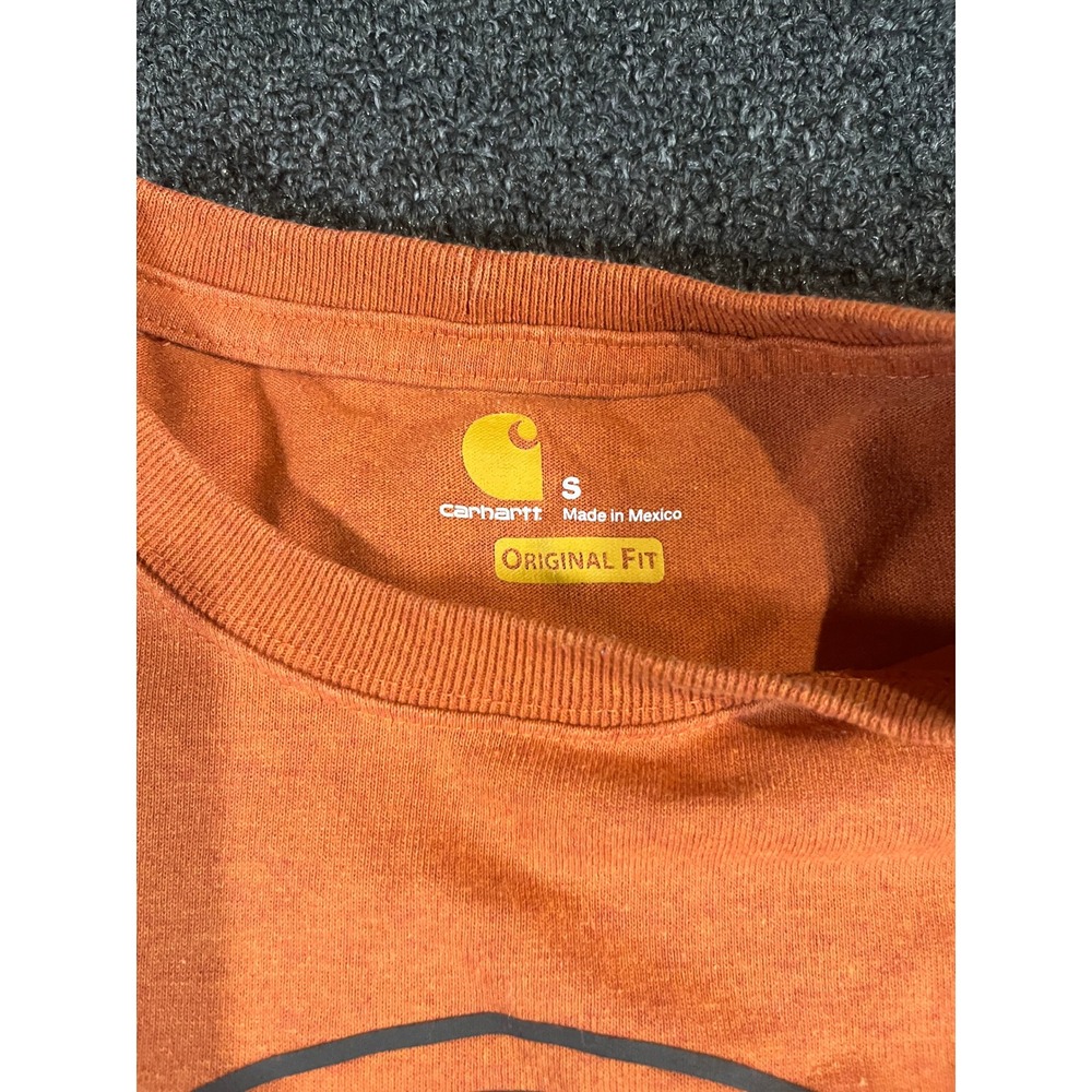 Carhartt Mens Small Burnt Orange Rugged Outdoors Graphic Long Sleeve T-Shirt S - Picture 4 of 12